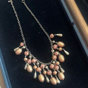 Elegant Gold and Brown Leopard Beaded Necklace